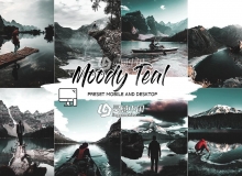 忧郁电影青色调LR预设+手机lr预设 MOODY TEAL Lightroom Presets