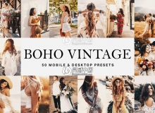 波西米亚风婚礼视频LR预设/LUT预设 50 Boho Vintage Lightroom Presets