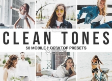 旅拍电影胶片LR预设+3DLUT预设 50 Clean Tones Lightroom Presets