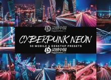 史诗般城市夜景风光LR预设+LUT预设 Cyberpunk Neon Lightroom Presets