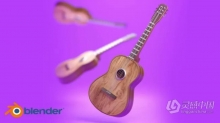 Blender吉他场景实例制作训练视频教程 中文字幕