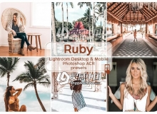 温暖饱和电影色调移动手机版LR预设 Ruby Lightroom Presets
