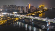 实拍视频素材-大城市建筑容奇大桥夜景延时实拍视频