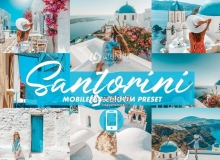 旅拍通透人像风景手机修图LR预设Mobile Lightroom Presets SANTORINI