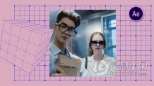 AE模板-蓝色线条图形元素展示创意时尚视频片头AE模板下载 Blueprints Graphics Intro