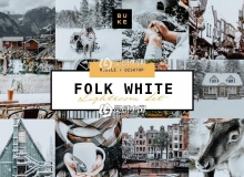 INS网红低饱和灰度胶片LR预设/APP预设 Folk White-Lightroom Presets