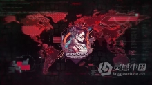 赛博朋克风 HUD 地图背景故障LOGO动画AE模板下载 Cyberpunk HUD Map Logo