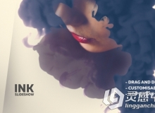 美丽动态水墨散开照片展示幻灯片相册动画AE模板 Videohive Ink Promo Slideshow 19...