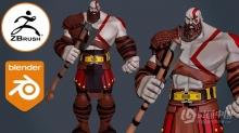 Zbrush战神游戏角色奎托斯实例雕刻建模全流程视频教程