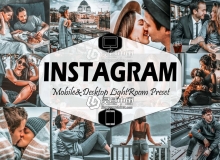 INS流行灰色色彩LR预设/手机LR预设 instagram Lightroom Presets