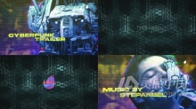 赛博朋克风格数字故障发光预告片视频 AE模板 AE工程文件 Cyberpunk Trailer