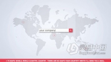 AE模板 地图背景搜索栏输入文字演绎LOGO视频片头 AE工程 AE文件