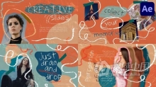 时尚创意涂鸦场景拼贴幻灯片艺术品牌广告AE模板下载 Creative Scribble Scenes for After Effects