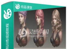 概念角色头发绘画实例训练视频教程