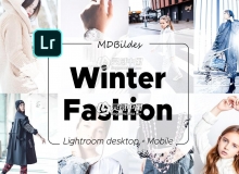 冬季时尚灰色调LR预设+APP预设 5 Lightroom Presets, Winter Fashion