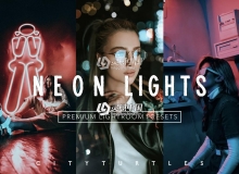 霓虹灯夜景人像LR预设+APP预设 Moody NEON LIGHTS Lightroom Presets