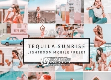 INS风旅拍人像暖色调Lightroom预设+手机版LR预设 5 Mobile Presets TEQUILA SUNRISE
