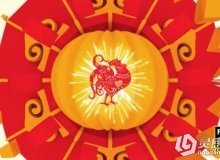 喜庆剪纸2017鸡年春节联欢晚会片头模板春晚包装含角标卷轴AE模板
