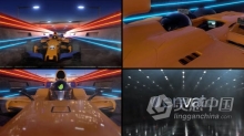 AE模板 F1赛车频道在赛道场光线条动画视频片头动画 AE工程 AE文件