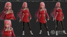 Darling in the Franxx动画Zero Two女性角色模型雕塑视频教程