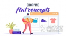AE模板 MG解说动画平面概念商场Shopping网购主题场景 AE工程 AE文件