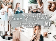 洁净明亮室内人像摄影LR预设/移动LR滤镜10 Clean & White Presets