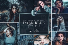 LR预设 暗蓝色调街拍情绪人像Lightroom预设APP预设 DARK BLUE Lightroom Presets