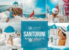 旅拍通透人像风景手机修图LR预设Mobile Lightroom Presets SANTORINI