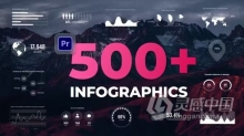 500多个信息图表场景国家组织旗帜世界地图图标动画PR模板下载 Infographics  MOGRT