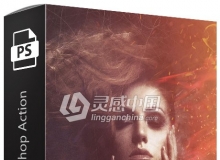 超酷电影海报战争烟火特效中文汉化版动作 支持PS CC 2019