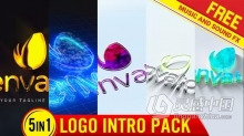 AE模板-5种多彩标志动画效果现代公司实用LOGO片头AE模板下载