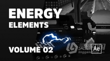 AE模板 第二套包括渲染MOV视频素材18组能量闪光元素图形动画 AE工程 AE文件