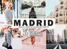 马德里旅拍人像桃红色调Lightroom预设+手机版lr预设Madrid Presets