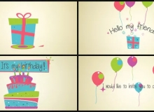 卡通可爱邀请函MG动画AE模板 Videohive Invitation Card