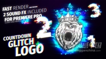 PR模板-信号损失数据失真效果动态标志LOGO片头PR模板下载