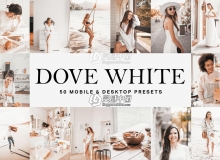 旅拍美食人像胶片LR预设+LUT预设 Dove White Lightroom Presets LUTs