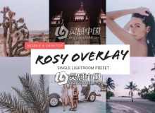 柔和粉红玫瑰色调人像Lightroom预设+手机版预设 Rosy Overlay Lightroom Preset
