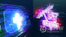 AE模版-rgb分裂像差效果反向毛刺标志动画AE模版下载 Reverse Glitch Logo