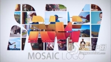AE模板-快速水滴汇聚照片墙形成企业标志动画AE模板下载 Mosaic Logo Intro