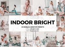 明亮通透胶片色彩LR预设/视频LUT预设Indoor Bright Lightroom Presets
