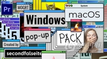 PR模板-分离的空心窗口动画Windows/macOS电脑弹窗警报面板UI元素 Windows macOS Pop-up Pack Premiere Pro