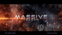 金属文字视觉冲击爆炸火花动画预告片视频 AE模板 AE工程文件 Massive Impact Teaser