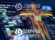 科技感军事人体医学信息化数据UI界面动画元素AE模板 UI FUTURE PACK V1.5