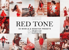 旅拍Vlogger栗色胶片LR预设+LUT预设 Red Tone Lightroom Presets LUTs