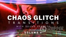 紊乱毛刺故障特效转场过渡20种效果PR模板下载 Chaos Glitch Transitions v5 Pack