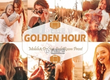黄昏夕阳逆光人像魔幻金色光芒效果LR预设/APP预设 Golden Hour Lightroom Presets