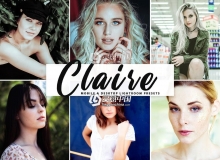 水洗温暖哑光人像LR预设/移动APP预设 Claire Pro Lightroom Presets