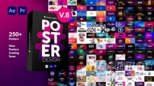 AE/PR脚本模板 时尚文字标题排版广告动态海报设计宣传动画Posters Pack V8 AE/PR工程 AE/PR文件