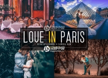 巴黎旅拍婚纱人像Lightroom预设/APP预设 20 Love In Paris Presets