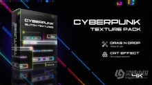AE/PR模板-Cyberpunk Glitch Texture 50多种赛博朋克故障特效纹理动画AE/PR模板/视频素材